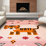 Ultra Soft Area Rug, Non Slip, Stain Resistant, Washable Area Rugs for Living Room, Bedroom, Vibrant Cozy Playroom Accent(Pink)
