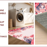 Ultra Soft Area Rug, Non Slip, Stain Resistant, Washable Area Rugs for Living Room, Bedroom, Soft Pastel Floral Living Room Washable Carpet(Pink)