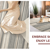 Ultra Soft Area Rug, Non Slip, Stain Resistant, Washable Area Rugs for Living Room, Bedroom, Rustic Striped Earth Tone Elegance(Beige)