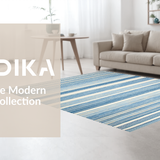 Ultra Soft Area Rug, Non Slip, Stain Resistant, Washable Area Rugs for Living Room, Bedroom, Sky-Toned Rustic Weave Charm(Blue)
