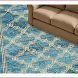Ultra Soft Area Rug, Non Slip, Stain Resistant, Washable Area Rugs for Living Room, Bedroom, Elegant Oceanic Distressed Motif(Blue)