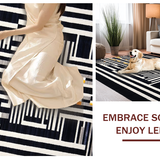 Ultra Soft Area Rug, Non Slip, Stain Resistant, Washable Area Rugs for Living Room, Bedroom, Whimsical Graphic Animal Pattern(Black)
