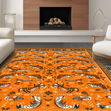 Ultra Soft Area Rug, Non Slip, Stain Resistant, Washable Area Rugs for Living Room, Bedroom, Lively Orange and White Fusion(Orange)