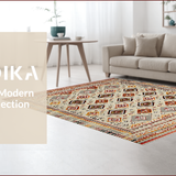 Ultra Soft Area Rug, Non Slip, Stain Resistant, Washable Area Rugs for Living Room, Bedroom, Contemporary Earthy Patterned Aesthetic(Beige)