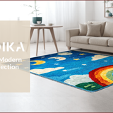 Ultra Soft Area Rug, Non Slip, Stain Resistant, Washable Area Rugs for Living Room, Bedroom, Celestial High Pile Kids Bedroom Carpet(Blue)