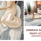 Ultra Soft Area Rug, Non Slip, Stain Resistant, Washable Area Rugs for Living Room, Bedroom, Chic Natural Fiber Design(Beige)