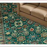 Ultra Soft Area Rug, Non Slip, Stain Resistant, Washable Area Rugs for Living Room, Bedroom, Chic Earthy Geometric Patterns(Green)