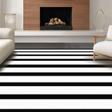 Ultra Soft Area Rug, Non Slip, Stain Resistant, Washable Area Rugs for Living Room, Bedroom, Monochrome Cabana Striped Woven Rug for Entryway Chic Home Decor(Black)