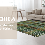 Ultra Soft Area Rug, Non Slip, Stain Resistant, Washable Area Rugs for Living Room, Bedroom, Elegant Olive Green Trellis Motif(Green)