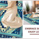 Ultra Soft Area Rug, Non Slip, Stain Resistant, Washable Area Rugs for Living Room, Bedroom, Boho Tribal Distressed Living Room Carpet(Blue)