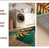 Ultra Soft Area Rug, Non Slip, Stain Resistant, Washable Area Rugs for Living Room, Bedroom, Vintage Botanical Tiger Aesthetic(Green)