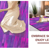Ultra Soft Area Rug, Non Slip, Stain Resistant, Washable Area Rugs for Living Room, Bedroom, Chic Cozy Textured Harmony(Purple)
