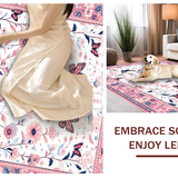 Ultra Soft Area Rug, Non Slip, Stain Resistant, Washable Area Rugs for Living Room, Bedroom, Whimsical Butterfly Motif Delight(Pink)