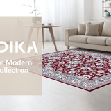 Ultra Soft Area Rug, Non Slip, Stain Resistant, Washable Area Rugs for Living Room, Bedroom, Artful Abstract Color Contrast(Red)