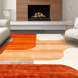 Ultra Soft Area Rug, Non Slip, Stain Resistant, Washable Area Rugs for Living Room, Bedroom, Earthy Tones Abstract Harmony(Orange)