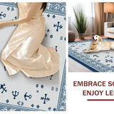 Ultra Soft Area Rug, Non Slip, Stain Resistant, Washable Area Rugs for Living Room, Bedroom, Trendy Denim Oceanic Vibes(Blue)