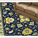 Ultra Soft Area Rug, Non Slip, Stain Resistant, Washable Area Rugs for Living Room, Bedroom, Rustic Tiled Patterned Delight(Blue)