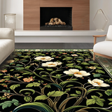 Lush Green Floral Aesthetic(Black)