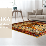 Ultra Soft Area Rug, Non Slip, Stain Resistant, Washable Area Rugs for Living Room, Bedroom, Vintage Boho Non-Slip Animal Print Rug(Yellow)