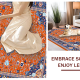 Ultra Soft Area Rug, Non Slip, Stain Resistant, Washable Area Rugs for Living Room, Bedroom, Eclectic Floral Pattern Fusion(Orange)