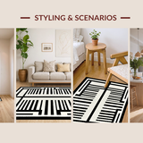 Ultra Soft Area Rug, Non Slip, Stain Resistant, Washable Area Rugs for Living Room, Bedroom, Chic Rustic Zebra Pattern Design(Beige)