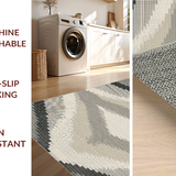 Ultra Soft Area Rug, Non Slip, Stain Resistant, Washable Area Rugs for Living Room, Bedroom, Stylish Abstract Tilework Composition(Gray)