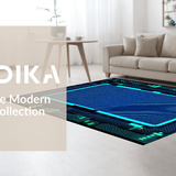 Ultra Soft Area Rug, Non Slip, Stain Resistant, Washable Area Rugs for Living Room, Bedroom, Dynamic Graphic Expression Motif(Blue)