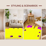 Ultra Soft Area Rug, Non Slip, Stain Resistant, Washable Area Rugs for Living Room, Bedroom, Dazzling Multicolor Skull Fusion(Yellow)
