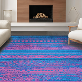 Ultra Soft Area Rug, Non Slip, Stain Resistant, Washable Area Rugs for Living Room, Bedroom, Dynamic Blue Pink Mosaic Theme(Blue)