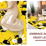 Ultra Soft Area Rug, Non Slip, Stain Resistant, Washable Area Rugs for Living Room, Bedroom, Lively Floral Circle Visual Appeal(Yellow)