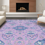 Ultra Soft Area Rug, Non Slip, Stain Resistant, Washable Area Rugs for Living Room, Bedroom, Sophisticated Ogee Patterned Delight(Purple)