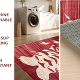 Ultra Soft Area Rug, Non Slip, Stain Resistant, Washable Area Rugs for Living Room, Bedroom, Vintage Tiger Ethnic Aesthetic(Red)