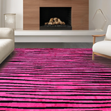 Ultra Soft Area Rug, Non Slip, Stain Resistant, Washable Area Rugs for Living Room, Bedroom, Chic Hot Pink Zebra Motif(Pink)
