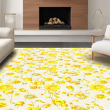 Ultra Soft Area Rug, Non Slip, Stain Resistant, Washable Area Rugs for Living Room, Bedroom, Delightful Petal Inspired Design(Yellow)