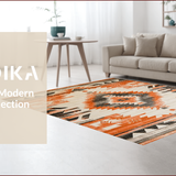 Ultra Soft Area Rug, Non Slip, Stain Resistant, Washable Area Rugs for Living Room, Bedroom, Chic Abstract Southwest Aesthetic(Orange)