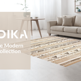Ultra Soft Area Rug, Non Slip, Stain Resistant, Washable Area Rugs for Living Room, Bedroom, Tribal Earthy Geometric Aesthetic(brown)