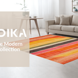 Ultra Soft Area Rug, Non Slip, Stain Resistant, Washable Area Rugs for Living Room, Bedroom, Whimsical Pastel Geometric Arrangement(Orange)