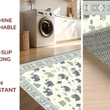 Ultra Soft Area Rug, Non Slip, Stain Resistant, Washable Area Rugs for Living Room, Bedroom, Stylish Round Grey Ivory Animal Pattern(Beige)
