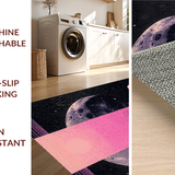 Ultra Soft Area Rug, Non Slip, Stain Resistant, Washable Area Rugs for Living Room, Bedroom, Dreamy Pastel Moonlit Design(Pink)
