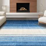 Ultra Soft Area Rug, Non Slip, Stain Resistant, Washable Area Rugs for Living Room, Bedroom, Modern Gradient Stripe Rug(Blue)