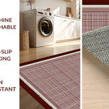 Ultra Soft Area Rug, Non Slip, Stain Resistant, Washable Area Rugs for Living Room, Bedroom, Sophisticated Gray and Brown Tiled Motif(Brown)
