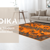 Ultra Soft Area Rug, Non Slip, Stain Resistant, Washable Area Rugs for Living Room, Bedroom, Chic Tropical Tiger Patterned Piece(Orange)