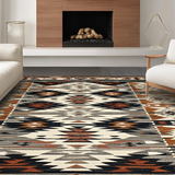 Ultra Soft Area Rug, Non Slip, Stain Resistant, Washable Area Rugs for Living Room, Bedroom, Unique Tiled Tribal Aesthetic(Brown)