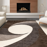 Ultra Soft Area Rug, Non Slip, Stain Resistant, Washable Area Rugs for Living Room, Bedroom, Stylish Monochrome Linear Shapes(Beige)