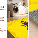 Ultra Soft Area Rug, Non Slip, Stain Resistant, Washable Area Rugs for Living Room, Bedroom, Elegant Purple and Yellow Harmony(Yellow)