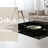 Ultra Soft Area Rug, Non Slip, Stain Resistant, Washable Area Rugs for Living Room, Bedroom, Opulent Gothic Nebula Theme(Black)
