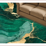 Ultra Soft Area Rug, Non Slip, Stain Resistant, Washable Area Rugs for Living Room, Bedroom, Emerald Green Abstract Elegance(Green)
