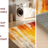 Ultra Soft Area Rug, Non Slip, Stain Resistant, Washable Area Rugs for Living Room, Bedroom, Lively Eclectic Geometric Arrangement(Orange)