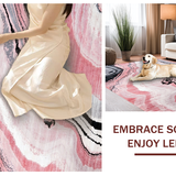 Ultra Soft Area Rug, Non Slip, Stain Resistant, Washable Area Rugs for Living Room, Bedroom, Artistic Marble-Inspired Decorative Piece(Pink)