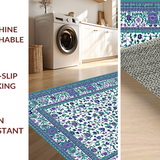 Ultra Soft Area Rug, Non Slip, Stain Resistant, Washable Area Rugs for Living Room, Bedroom, Contemporary Poppy Pattern Delight(Purple)